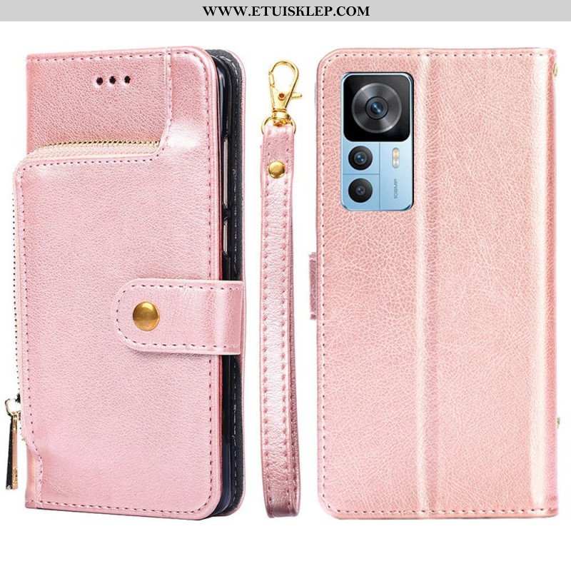 Etui Folio do Xiaomi 12T / 12T Pro Przednia Portmonetka I Smycz